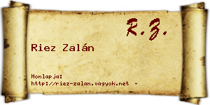 Riez Zalán névjegykártya